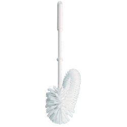 BROSSE WC BOULE BLANCHE POUR LE REBORD DE TOILETTES EN FORME DE BOUCLE HACCP (6240 ) LONGUEUR TOTALE 365MM