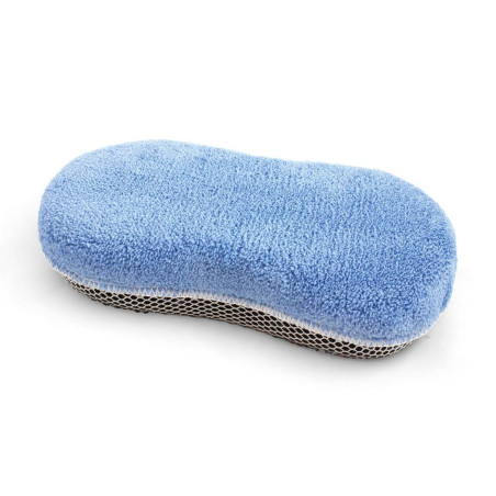 EPONGE MICROFIBRE LAVAGE AUTO BI-FACES BLEUE 23X12X5.5CM