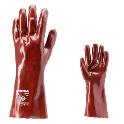 GANTS PVC LONGUE MANCHETTE PVC 35CM ROUGE TAILLE 10