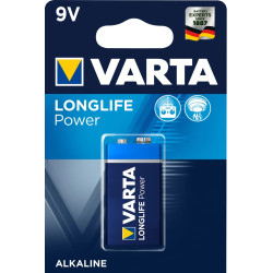 PILE ALCA. 6LR61 9V RECTANGULAIRE+POWER DURACELL
