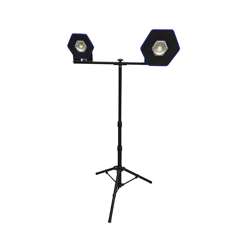TREPIED POUR 2 LAMPES SPOT A LED ORIENTABLE 3 INTENSITES 1.6 METRES