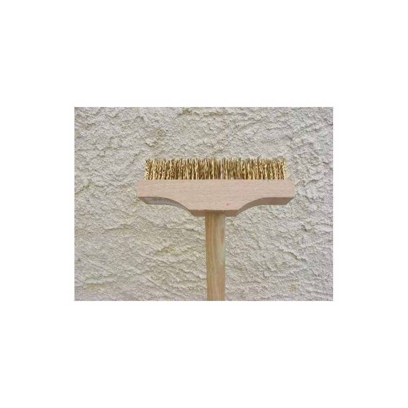 BROSSE A DEMOUSSER METALLIQUE KLINKER AVEC MANCHE BOIS 1.40M