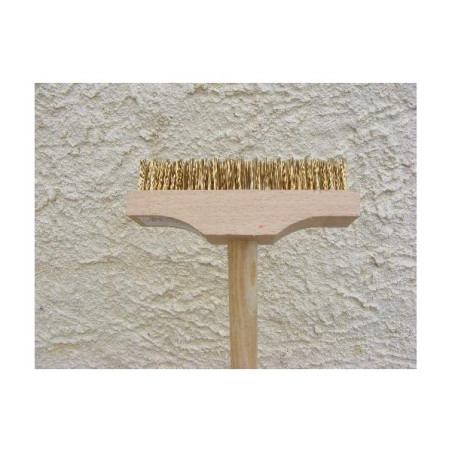 BROSSE A DEMOUSSER METALLIQUE KLINKER AVEC MANCHE BOIS 1.40M