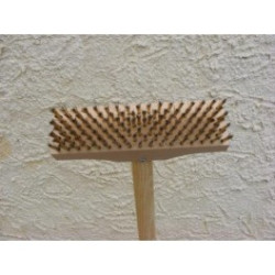 BROSSE A DEMOUSSER METALLIQUE KLINKER AVEC MANCHE BOIS 1.40M