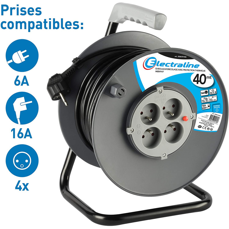 RALLONGE ELECTRIQUE ENROULEUR 40M