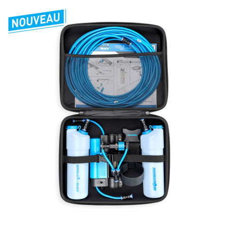 KIT SPRAY RAY POMPE POUR PERCHE LAVEUR DE VITRES MALETTE+PERCHE CARBONATOR 5M