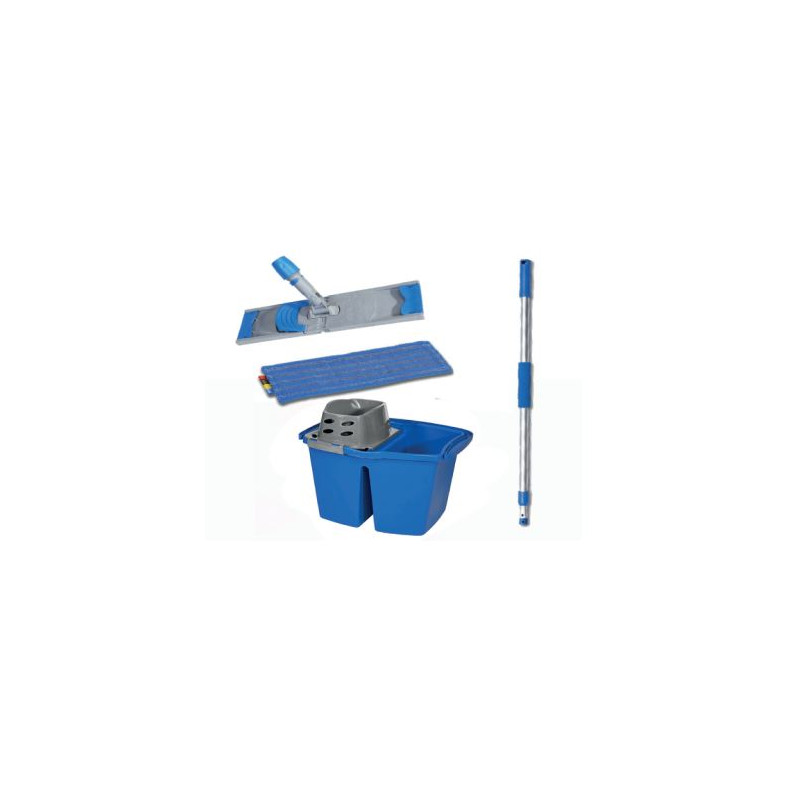 KIT EASY PRESS 2.0 : SEAU EASY PRESS 2X7L+ESSOREUR+SUPLATEX EASY PRESS+ FRANGE MICRO EASY + MANCHE TELESCOPIQUE 0.79 A 1.40M
