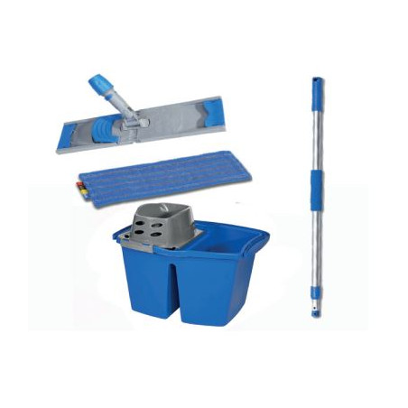 KIT EASY PRESS 2.0 : SEAU EASY PRESS 2X7L+ESSOREUR+SUPLATEX EASY PRESS+ FRANGE MICRO EASY + MANCHE TELESCOPIQUE 0.79 A 1.40M