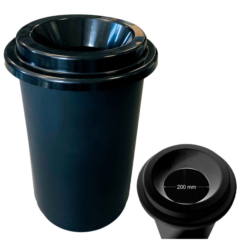 POUBELLE DONUTS 50L NOIRE