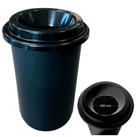 POUBELLE DONUTS 50L NOIRE