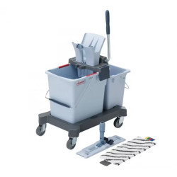 CHARIOT DE LAVAGE KIT DOUBLE SEAUX 25L/8L PRESSE/SUPPORT/BANDEAU ULTRA SPEED PRO VILEDA (173890)
