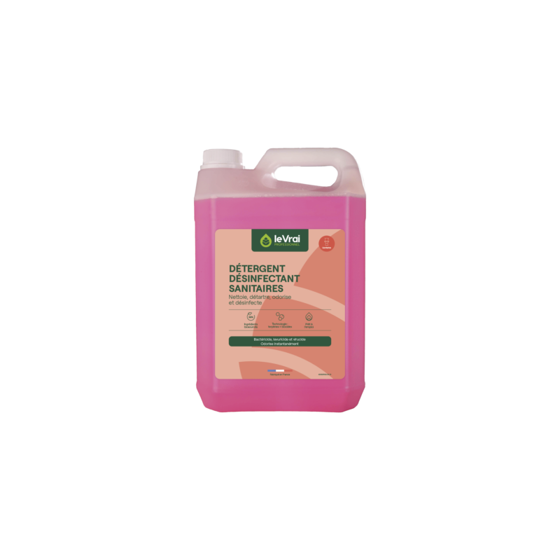 LVP DETERGENT DESINFECTANT SANITAIRES PRET A L'EMPLOI PH : 2,5 / 3 (4522) BIDON DE 5L