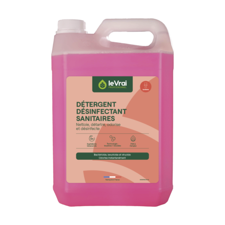 LVP DETERGENT DESINFECTANT SANITAIRES PRET A L'EMPLOI PH : 2,5 / 3 (4522) BIDON DE 5L