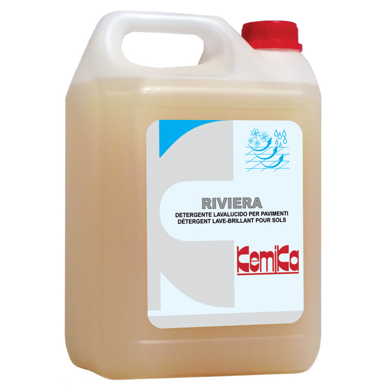 KEMIKA RIVIERA DETERGENT BRILLANT POUR SOLS PROTEGES OU NON PROTEGES PH: 7.8 ± 0.2 5L