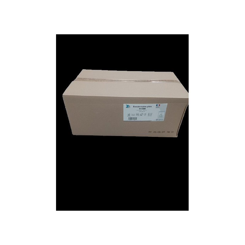 ESSUIE MAINS PLIAGE V- 21X21CM 2PLIS PURE OUATE GAUFRE BLANC ECOLABEL GLOBAL HYGIENE (H139M)- CARTON DE 3000 FORMATS