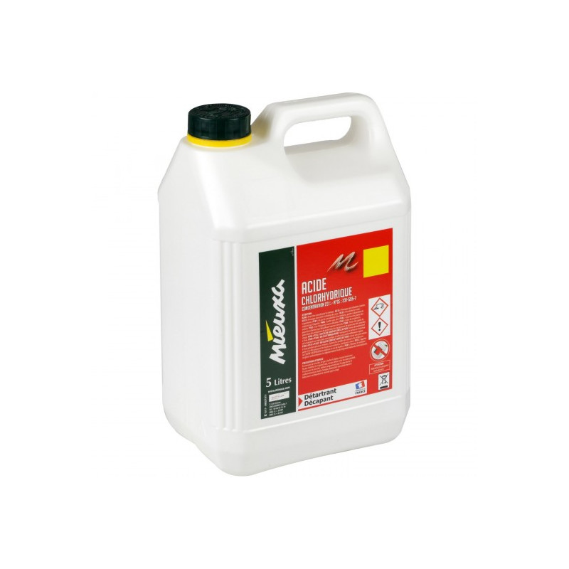 ACIDE CHLORHYDRIQUE DETARTRANT ET DEBOUCHANT 23% MIEUXA 5L