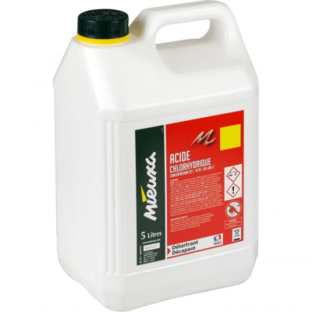 ACIDE CHLORHYDRIQUE DETARTRANT ET DEBOUCHANT 23% MIEUXA 5L