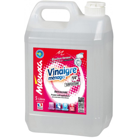 VINAIGRE MENAGER 14° DETARTRANT DETACHANT ADOUCISSANT MIEUXA 5L