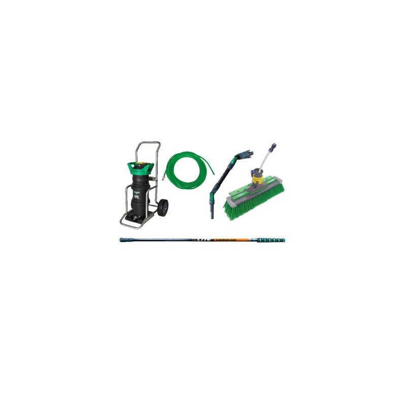 HYDROPOWER ULTRA LC - KIT PERCHE NLITE CARBON 24K 8,60M, ADAPTATEURS ANGULAIRES, BROSSE NLITE FLEUREE 28CM, TUYAU DUROFLEX 25M +