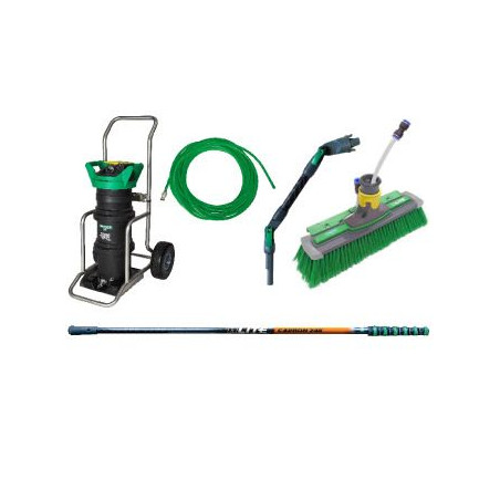 HYDROPOWER ULTRA LC - KIT PERCHE NLITE CARBON 24K 8,60M, ADAPTATEURS ANGULAIRES, BROSSE NLITE FLEUREE 28CM, TUYAU DUROFLEX 25M +