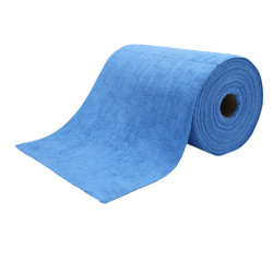 BOBINE D'ESSUYAGE MICROFIBRE TRICOT FIRST BLEU 75 FORMATS DE 30X30 (181/B) UNE BOBINE