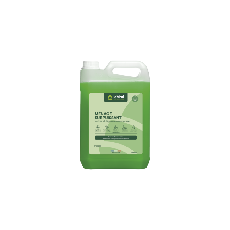 LVP MENAGE SURPUISSANT NETTOYANT DEGRAISSANT SOLS PIN DES LANDES PH PUR : 10,2 / 10,5 (4131) BIDON DE 5L