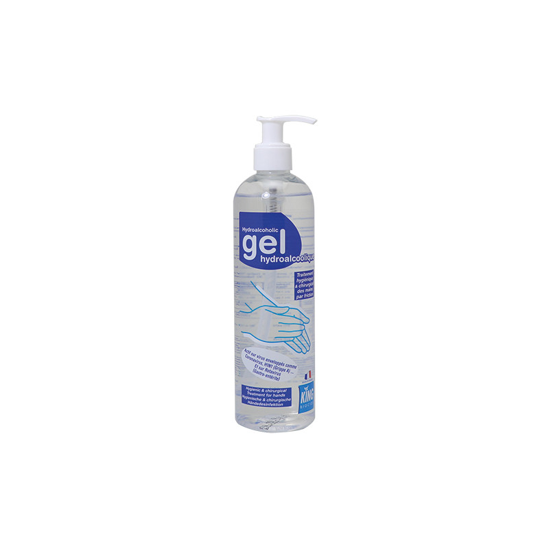 GEL HYDROALCOOLIQUE POUR LA DESINFECTION DES MAINS KING FLACON POMPE DE 400ML