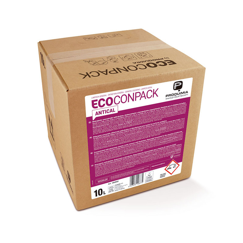 ECOCONPACK ANTICAL DETARTRANT DESOSORISANT POUR SANITAIRES PH 1 %: 2,5 ± 0,5 ECOLABEL RECHARGE DE 10L 