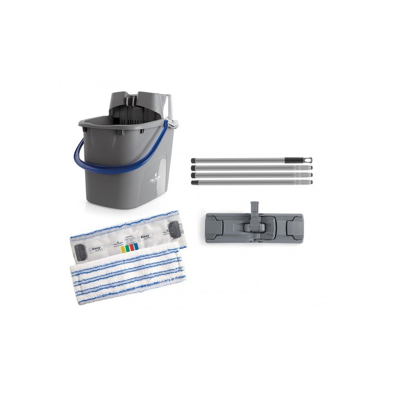 EASY WASH KIT SEAU DE LAVAGE : UN SEAU ESSOREUR+ UN MANCHE+UN SUPPORT FRANGE+UNE FRANGE (0700SE3815UB)