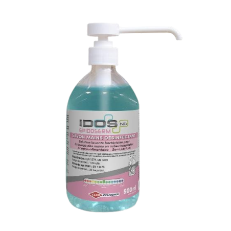 SAVON MAINS DESINFECTANT LIQUIDE IDOS EPIDOSERM BACTERICIDE VIRUCIDE POUSS MOUSS (EPIDO00005)- FLACON POMPE DE 500ML