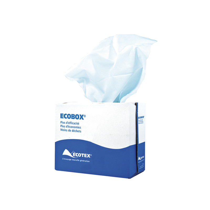 ECOTEX CHIFFONS NON TISSES STD BLANCS BOITE DE 100 FEUILLES DE 23X50CM