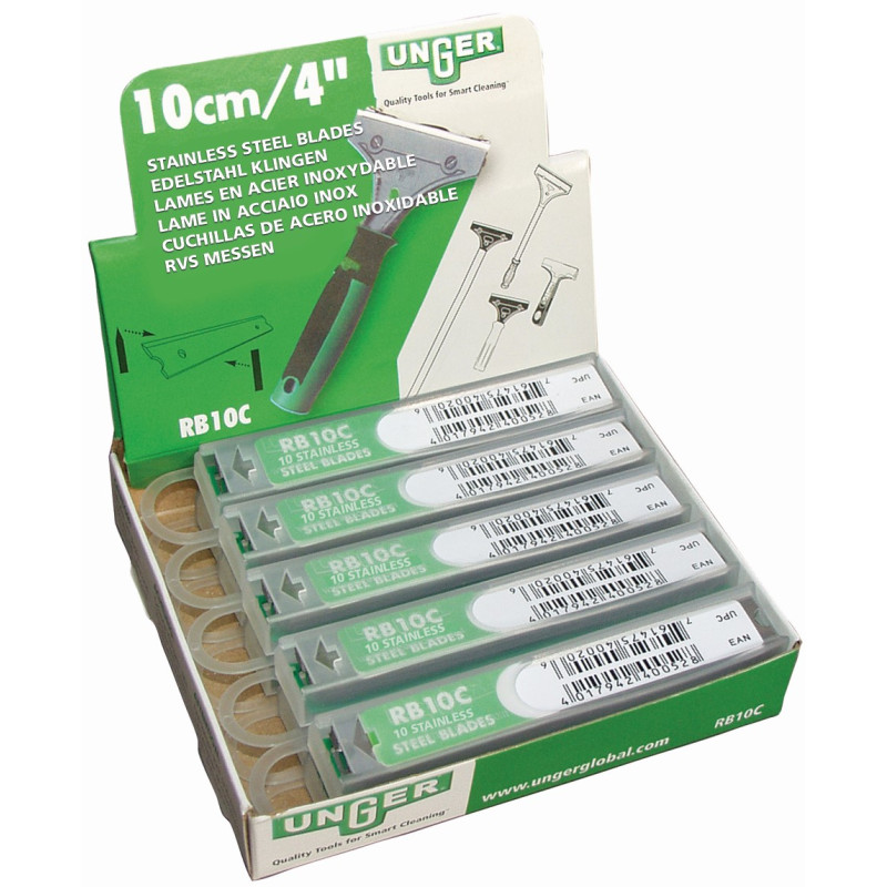 LAME GRATTOIR 10CM POUR SH000-SH250 BOITE DE 10 LAMES UNGER (RB100) 