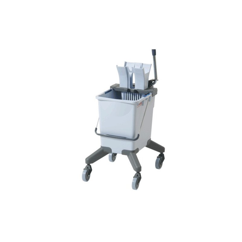 CHARIOT DE LAVAGE SEAU 15L PRESSE+SUPPORT BANDEAU + BANDEAU MICROFIBRES+ROUES US PRO VILEDA 174030