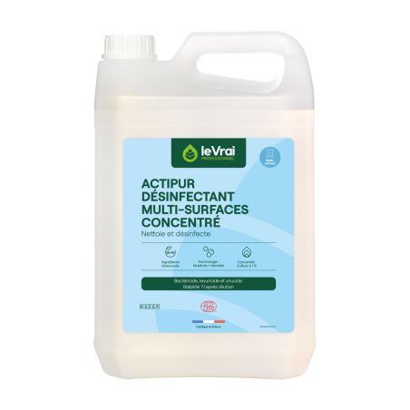 ACTIPUR DESINFECTANT MULTI-SURFACES CONCENTRE ECOCERT pH:1,5 / 2,5 LE VRAI (5501) BIDON DE 5L 