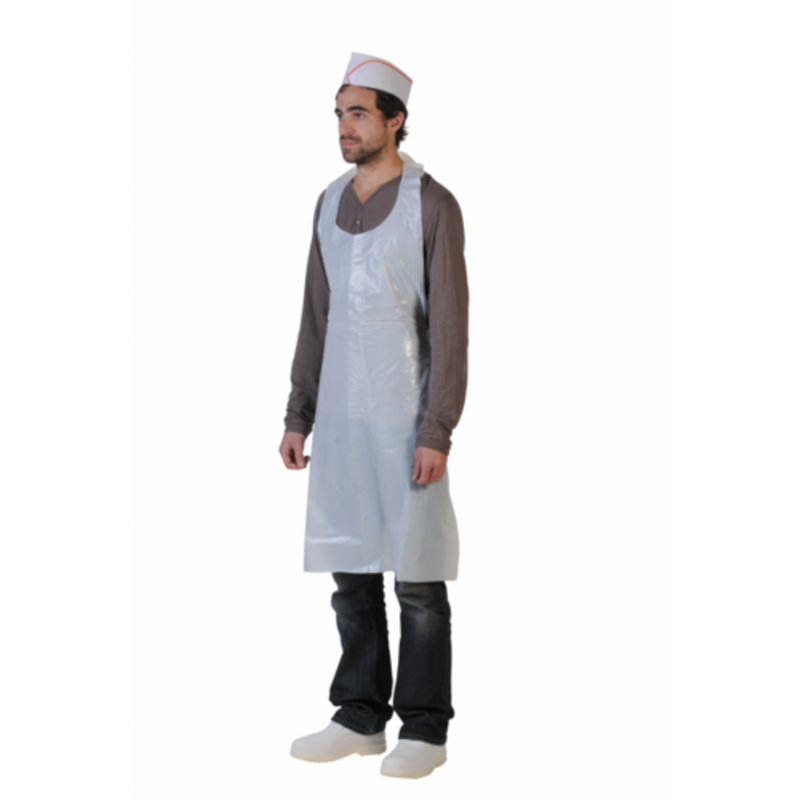 TABLIER UU BLANC PE HD 70X120CM SACHET DE 100 (0710809)