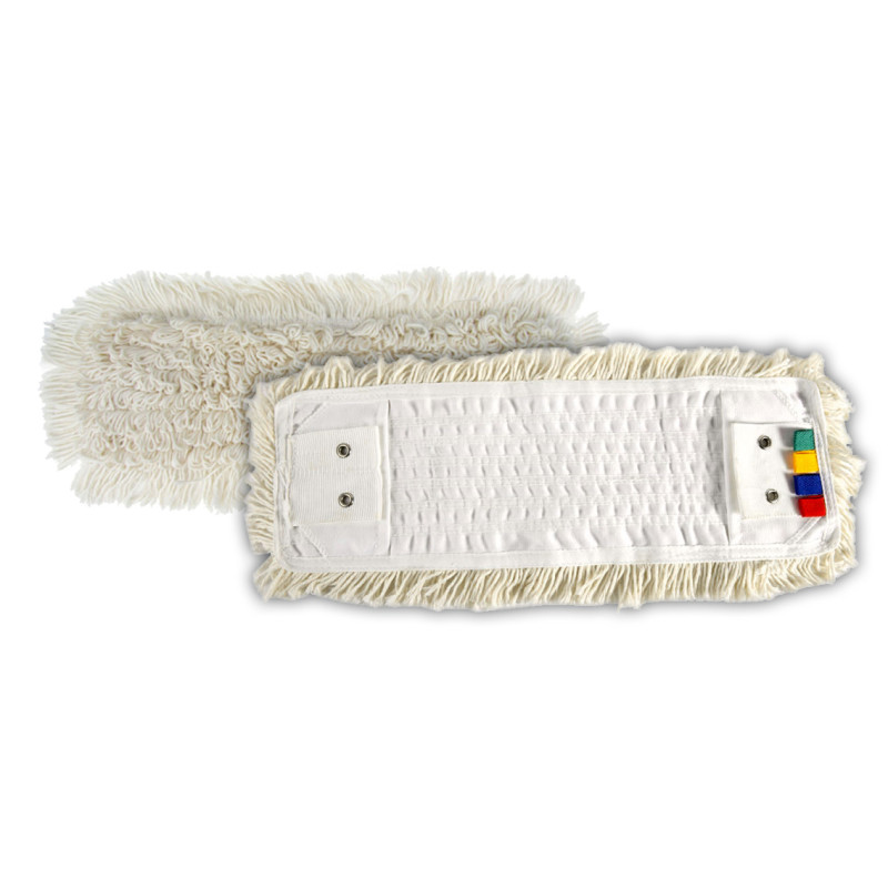 BANDEAU FRANGE COTON POCHES/LANGUETTES 2 OEILLETS BLANC 40CM (TAMPEL 805)