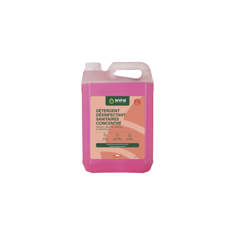 LVP DETERGENT DESINFECTANT SANITAIRES CONCENTRE SOLS ET SURFACES PH:3.3 (4511) BIDON DE 5L 