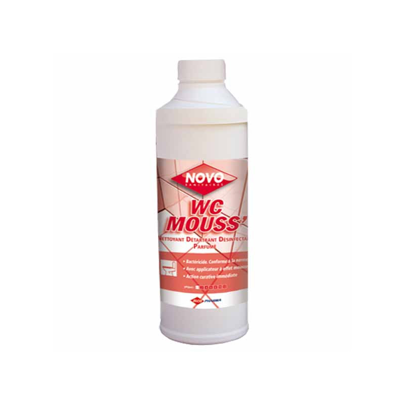 NOVO WC MOUSS' DETARTRANT DESINFECTANT DESODORISANT CUVETTES DES WC PH:  1 FLACON DE 1L