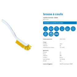 BROSSE A RAINURE PLATE ALIMENTAIRE FIBRE JAUNE (83924)