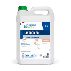 LAVODOR 2D DETERGENT SURODORANT REMANENT SOLS ET SURFACES PH:7 PARFUM JASMIN PECHE BIDON DE 5L