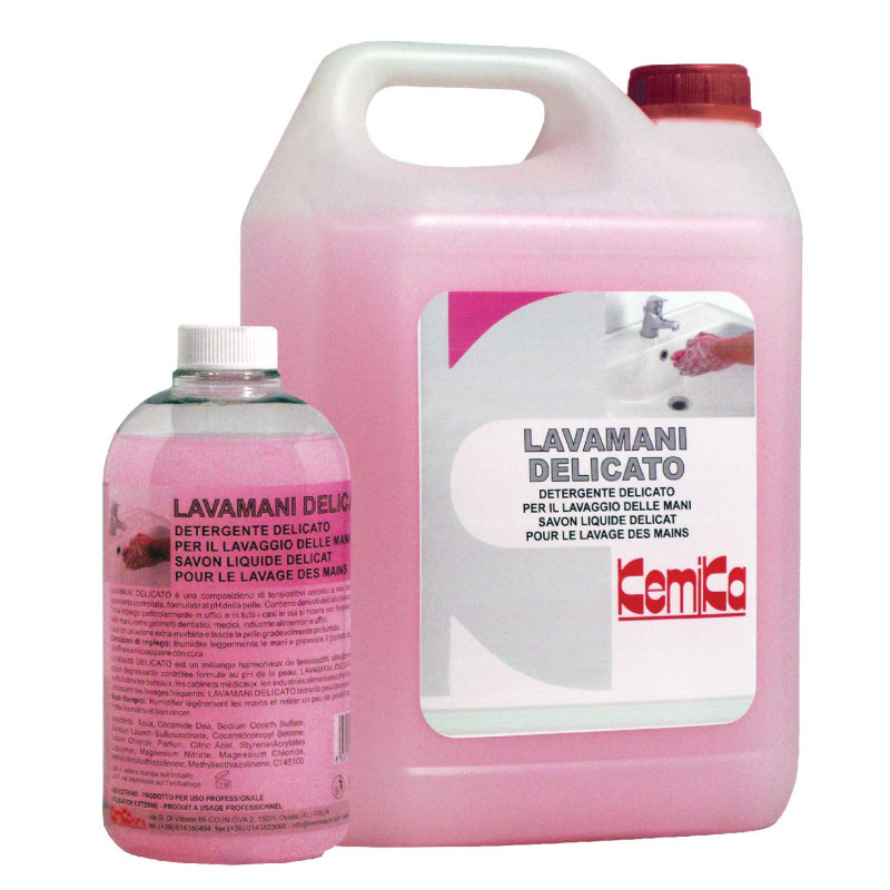 KEMIKA LAVAMANI DELICATO SAVON MAINS LIQUIDE USAGE BUREAUX PH:6.0 ± 0.4 BIDON DE 5L
