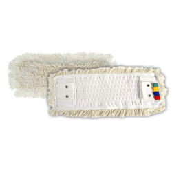 BANDEAU FRANGE COTON POCHES/LANGUETTES 2 OEILLETS BLANC 40CM (TAMPEL 805)