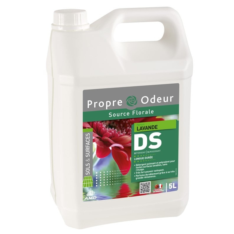 DS5 DETERGENT SURODORANT TRES CONCENTRE TOUTES SURFACES PH:7 PROPRE ODEUR PARFUM LAVANDE BIDON DE 5L