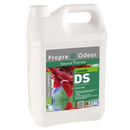 DS5 DETERGENT SURODORANT TRES CONCENTRE TOUTES SURFACES PH:7 PROPRE ODEUR PARFUM LAVANDE BIDON DE 5L