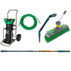 HYDROPOWER ULTRA LC - KIT PERCHE NLITE CARBON 24K 8,60M, ADAPTATEURS ANGULAIRES, BROSSE NLITE FLEUREE 28CM, TUYAU DUROFLEX 25M +