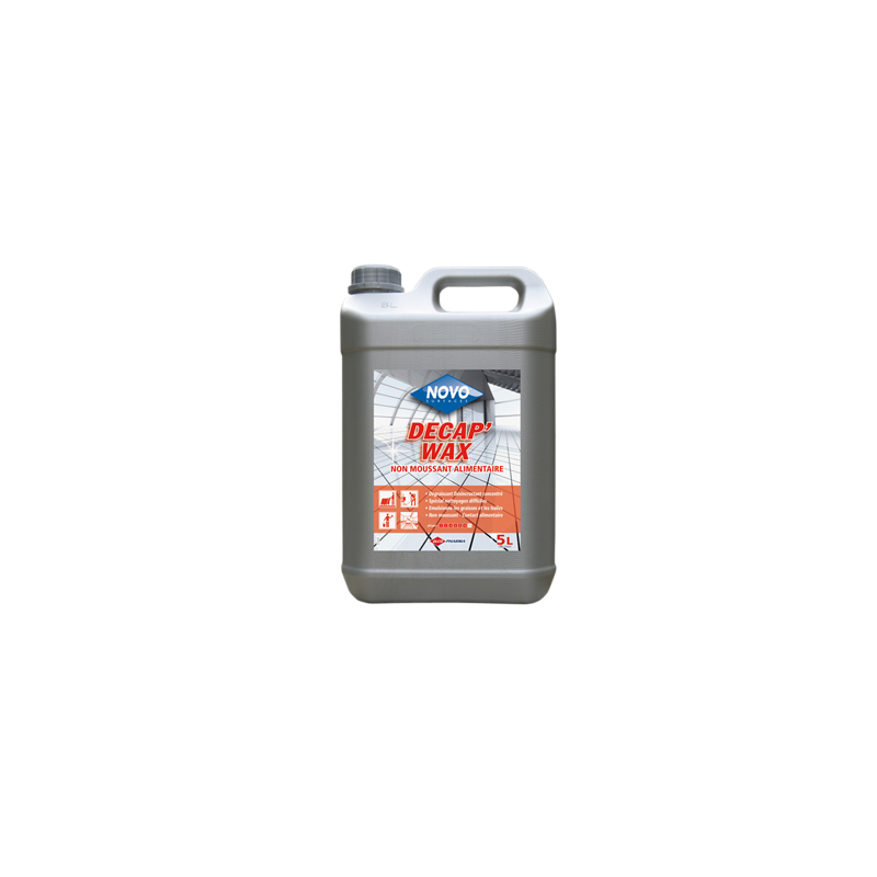 NOVO DECAP'WAX NETTOYANT DEGRAISSANT NON MOUSSANT ALIMENTAIRE TOUTES SURFACES 5L