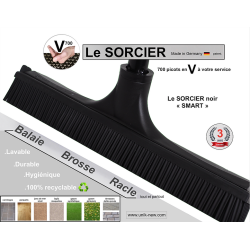 BALAI SORCIER/COIFFEUR V7 UNIK TETE SANS MANCHE NOIR 30CM
