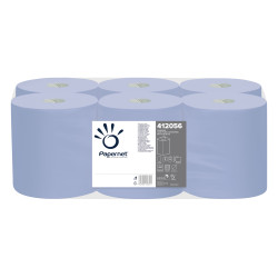 BOBINE 450F BLEUE RECYCLEE 135M 20X30CM 2PLIS PURE OUATE GAUFRE SOFIDEL (412056)-LOT DE 6