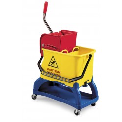 CHARIOT DE LAVAGE SPIDER MAX BI BAC 2X8L AMOVIBLE AVEC ROUES + PRESSE A PLAT