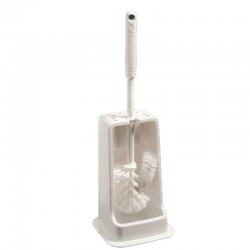COMBINE BROSSE WC + BROSSE REBORDS ET RECEPTACLE BLANC ROND OU CARRE
